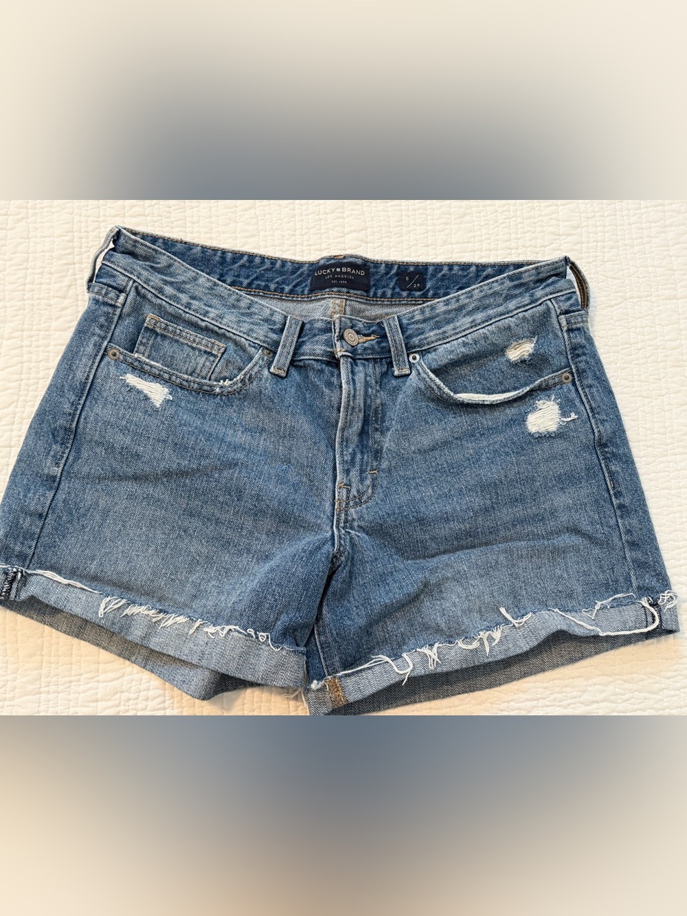 Lucky Brand Blue Washed Denim Cutoff Shorts